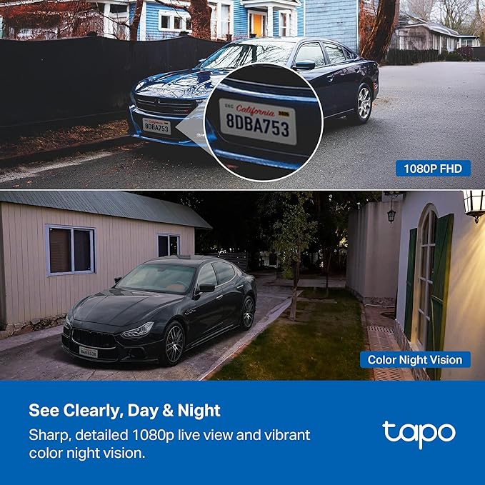Tapo Outdoor Security Camera Wireless, 1080P, Up to 180 Days Battery, Free Person Detection, Color Night Vision, SD/Could Storage, Alexa & Google Assistant Compatible, Ideal for Homeowners(C400)