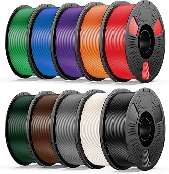 UJOY3D 10kg Hyper PLA+ 3D Printer Filament Bundle, Upgraded PLA+ Filament 1.75mm, 1kg Spool 10 Pack, Black+Cream White+Grey+Red+Cobalt Blue+Green+Christmas Green+Orange Yellow+Coffee Brown+Iris Purple