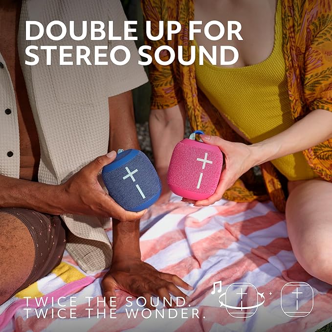 Ultimate Ears WONDERBOOM 4 Portable Waterproof Bluetooth Speaker with Big Bass and 360-Degree Sound, Dustproof Floating Speaker with 131ft (40m) Range - Pink