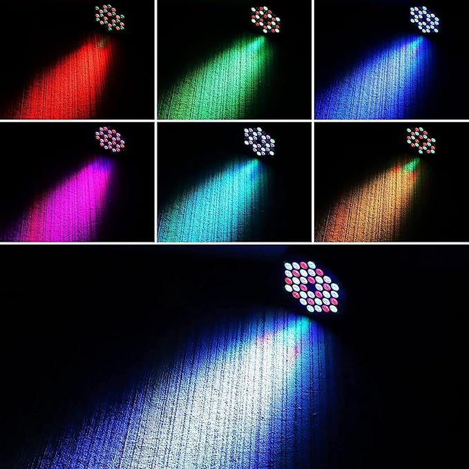 HOLDLAMP Rechargeable Par Lights 36W RGB Battery Powered, Wireless LED Par Lights DJ Uplights Sound Activated& Remote Control for Wedding Events Club Party Church Stage Lighting, 8 Pack