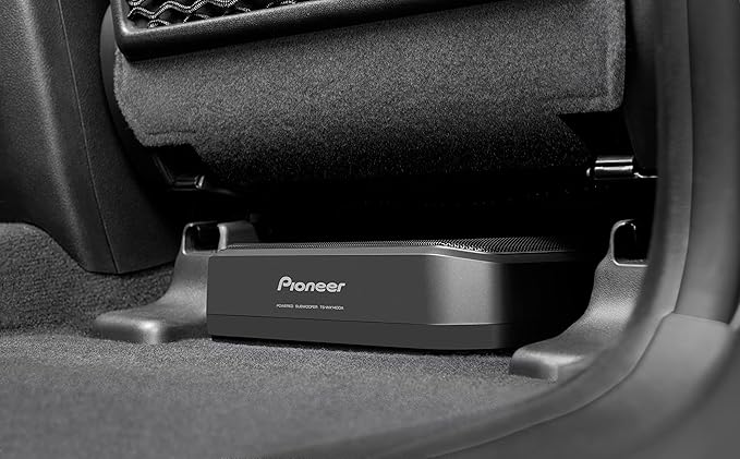 Pioneer TS-WX140DA 8” x 5-1/4” Compact Active Subwoofer with Built in Amplifier, 170 Watts Max Power, EV Optimized Sub, 3 Listening Modes – Deep, Dynamic and Natural for Enhanced Car Audio
