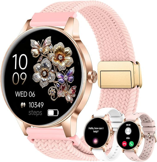 Smart Watch for Women, 1.27'' Touchscreen Activity Trackers with Heart Rate/Sleep Monitor, Make/Answer Calls, 130+ Sport Modes IP68 Waterproof Fitness Watch Smartwatch for iPhone/Samsung/Android