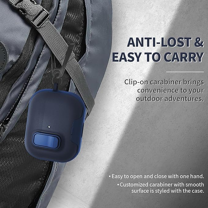 for AirPods Pro 3 Case with Lock,TPU Leather Texture Durability Anti-Lost & Shockproof Protective Cover Accessories with Cleaning Kit in Keychain for Apple AirPod Pro 3 Generation 2025(Midnight Blue)