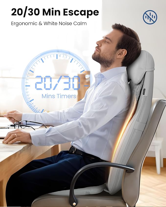 COMFIER Shiatsu Back Massager with Heat, Deep Tissue Kneading Chair Massager with Vibration, 2D/3D Shiatu Massage Seat Cushion, Full Back Massage Chair Pad, Gifts for Men Women