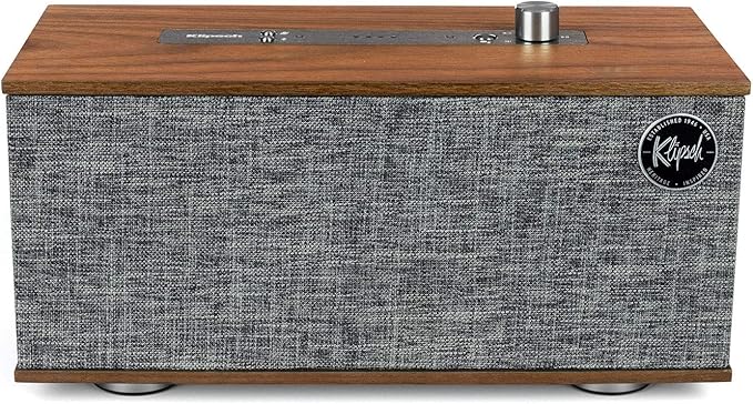 Klipsch The One Tabletop Wireless Stereo in Walnut | Bluetooth-Enabled, Multi-Room Ready, and fits Almost Anywhere