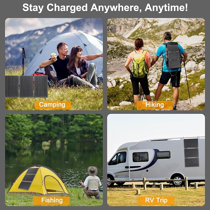 Portable Foldable Solar Panel Kit 30W 18V ETFE Solar Panels Charger with USB 3.0, Type-C and DC Outputs Fast Charging Compatible with iPhone, iPad, Power Banks, IP67 Waterproof for RV Camping Off-Grid