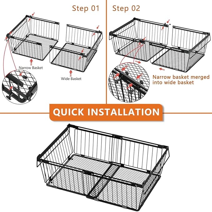 Large Freezer Organizer Bins，Upgraded Bottom Leak-Proof net，Fit 10 to 20 Cu.Ft Deep Freezer，4Pack， Expandable Stackable Chest Freezer Organizer Bins , for Fridge, Deep Freezer, Cabinet