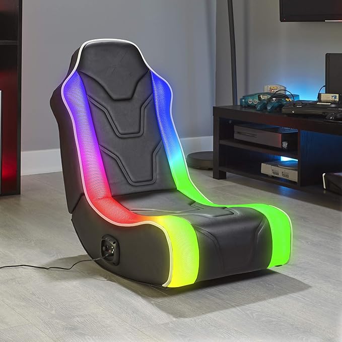 X Rocker Video Gaming Floor Rocker Chair, Built-in Audio, Foldable, for Gamers, Bedroom, or Game Room for Boys, Girls, Teens 5-17, Gifts for Gamers