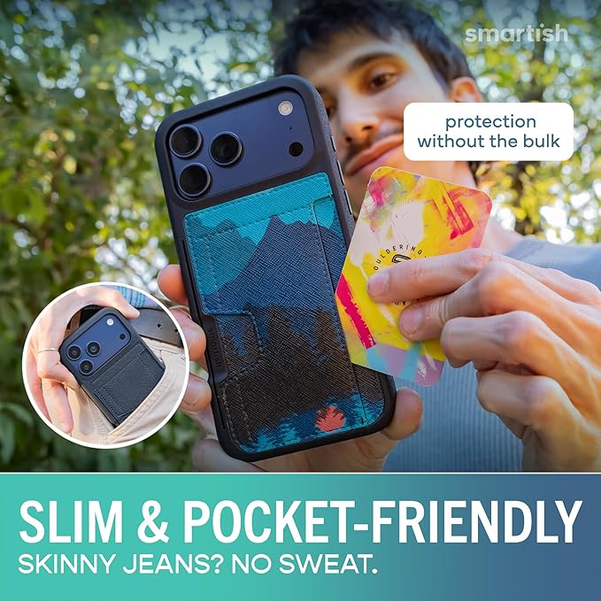 Smartish® iPhone 17 Pro Max Wallet Case - Wallet Slayer Vol. 2 [Slim + Protective] Credit Card Holder w/Kickstand - Drop Tested Hidden Card Slot Cover for Apple iPhone 17 Pro Max - Moving Mountains