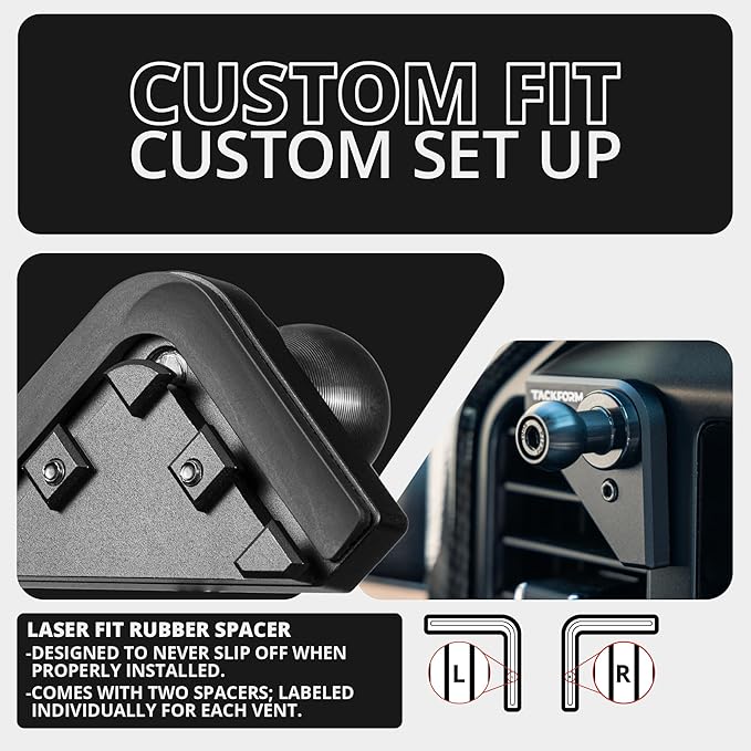 Tackform Link Vent Mount Magnetic Phone Holder - Compatible with MagSafe, 2021-2025 Ford F150 & Raptor, 2023-2025 Ford Super Duty | Billet Aluminum | Zero Slip | 2" Arm | Red