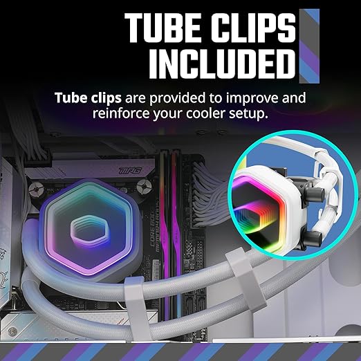 Cooler Master 360 Core II Liquid CPU AIO Cooler – 360mm Radiator, 3X ARGB PWM Fans, Infinity Mirror Dual-Chamber Pump, Quiet Cooling & Easy Installation, AMD AM5/AM4 & Intel LGA 1851/1700, White