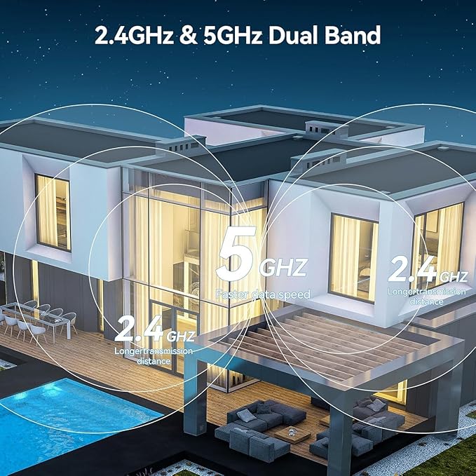 Window Camera No-Drill 2K Ultra HD Window Security Camera with 5G/2.4G WiFi, Enhanced Night Vision, AI Human Detection, Easy Glass Mount for Apartment, Condo, and Home Outdoor View (white 1 pack)