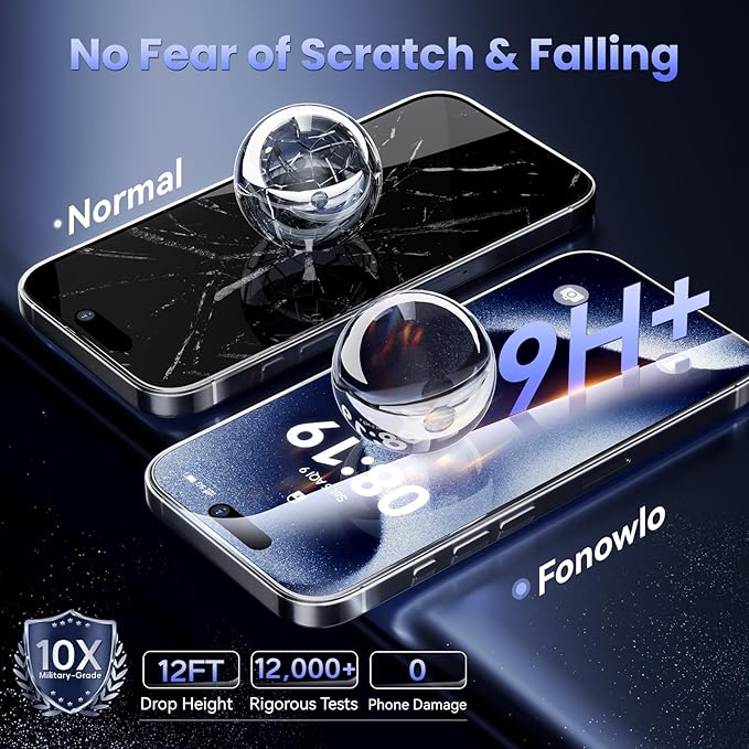 3 Pack Screen Protector for iPhone 16 [6.1 Inch],iPhone 15 Screen Protector with Auto-Alignment Kit, Auto Dust,9H+ HD Clear Tempered Glass Film,Case Friendly
