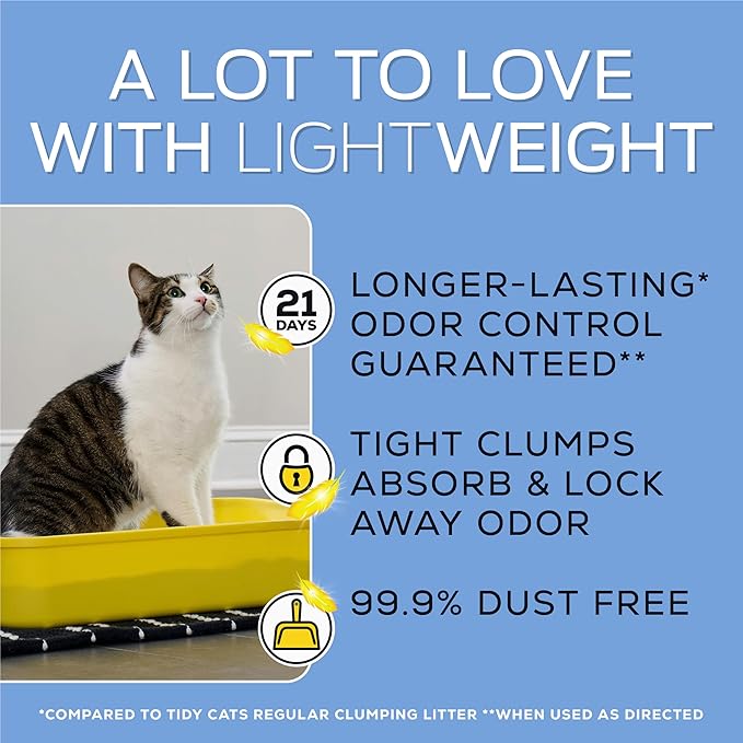 Purina Tidy Cats LightWeight 4-In-1 Strength Multi-Cat, Odor control, Clumping, 99.9 Percent Dust Free Cat Litter - 17 lb. Box