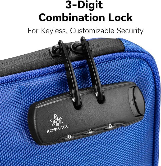 Beach Locking Bag, 9x7.5 Inch Portable Safe for Phone, Wallet, Keys | Anti-Theft Locking Travel Pouch for Pool, Vacation (Blue)