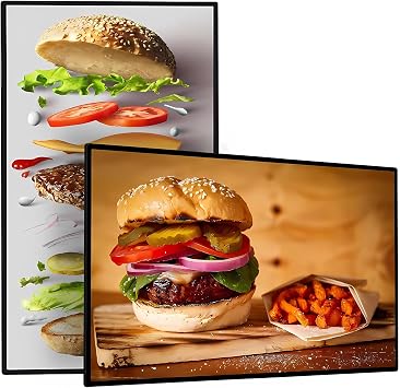 43 Inch Digital Signage Display, 4K UHD 1000 Nits Advertising Screen, Android 14.0 Wall Mount Digital Menu Board for Restaurants, Smart tv signage with 4GB RAM 64GB Storage, Smart Split Screen