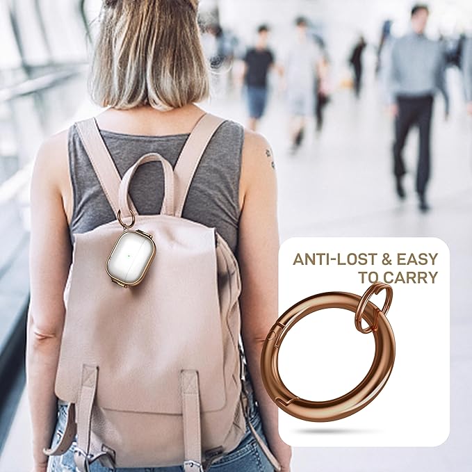 Maxjoy for AirPods Pro 2nd/1st Generation Case with Lock, Clear AirPods Pro 2 Case Lock Protective Hard AirPod Pro Cover for Women Men with Keychain for Airpod Pro (2023/2022/2019), Transparent