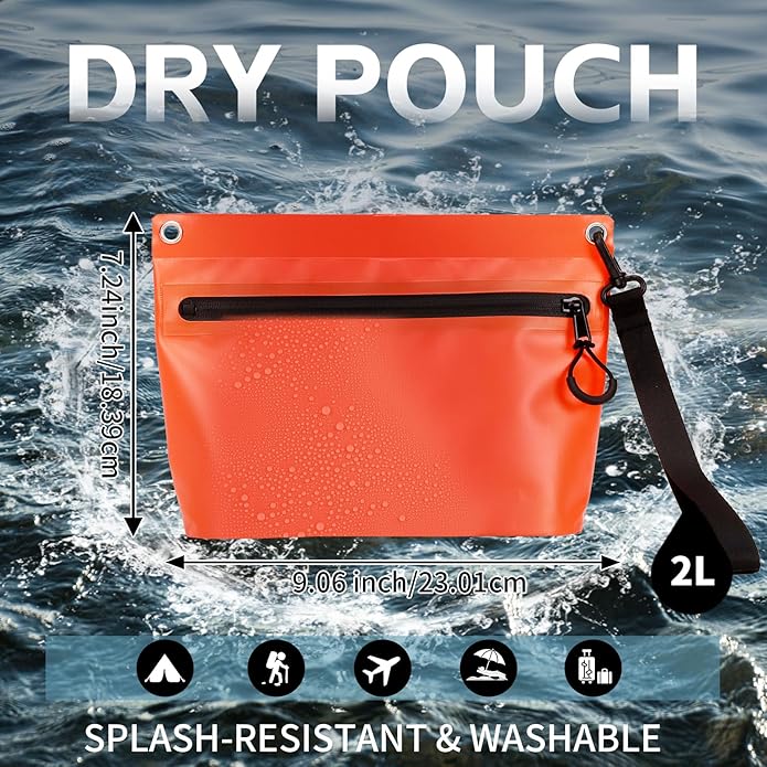 Waterproof Bag Fanny Pouch for Phone Passport Purse, Handle & Adjustable Strap for for Swim, Travel, Beach