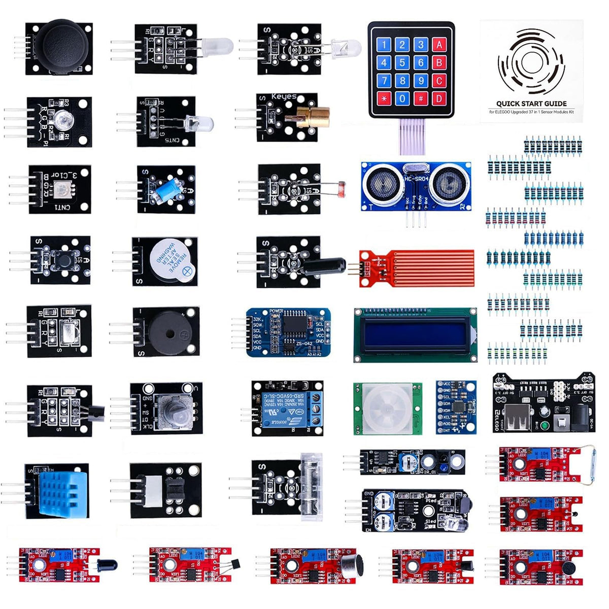 ELEGOO 37-in-1 Sensor Modules Kit with Tutorial Compatible with Arduino