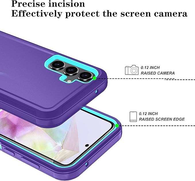 ONOLA Compatible with Samsung Galaxy S26 Case with HD Screen Protector, Heavy Duty Shockproof & Dropproof 3-Layer Cover Phone Case for Galaxy S26 6.3''，PurpleSkyBlue