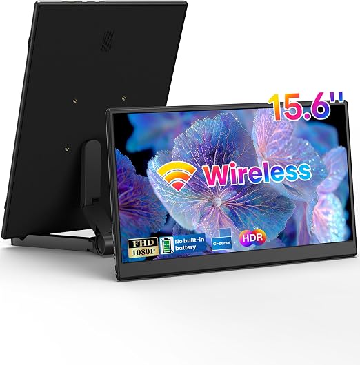 15.6 inch Wireless Portable Monitor for Laptop Support AirPlay Miracast