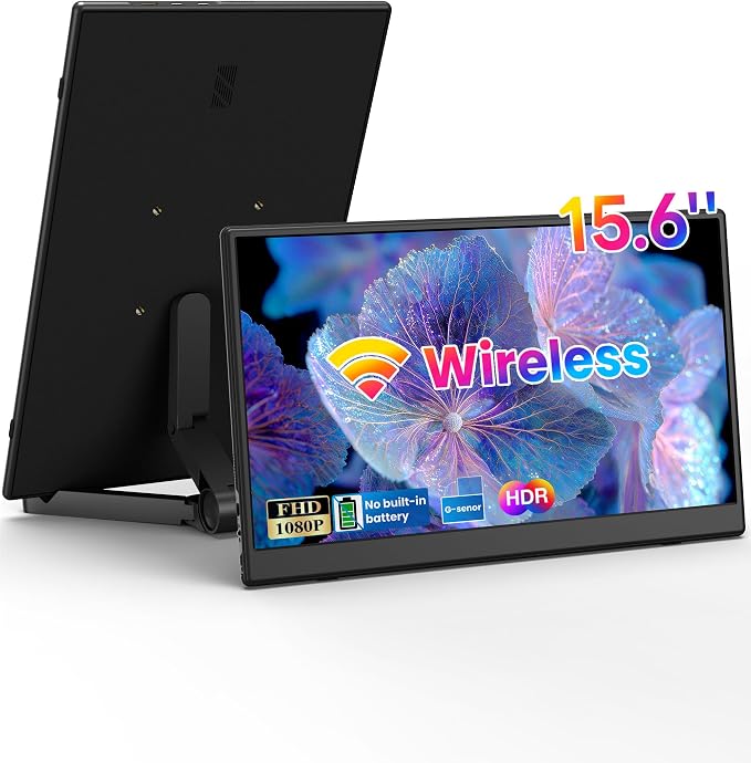 15.6 inch Wireless Portable Monitor for Laptop Support AirPlay Miracast