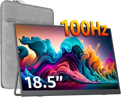 cocopar Portable Monitor IPS Travel Monitor with USB-C HDMI Portable Screen for Laptop MacBook Surface PC PS4/5 External Display with Kickstand, VESA Mountable, 18.5 Inch