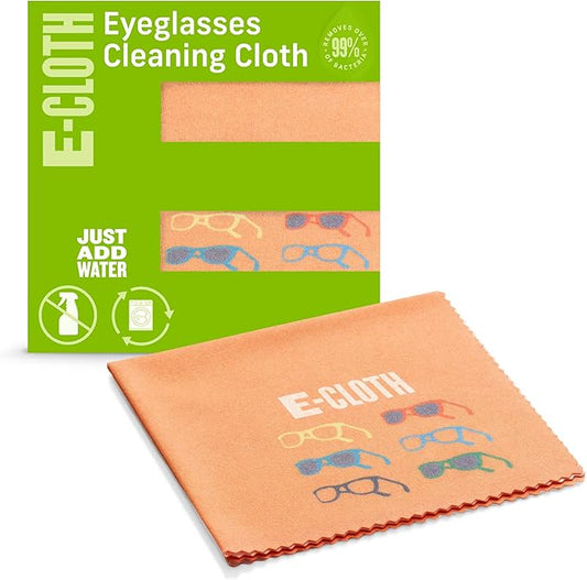E-Cloth Glasses Cloth, Premium Microfiber Cleaning Cloth, Ideal Eyeglass and Lens Cleaner, Washable and Reusable, 100 Wash Guarantee, 1 Pack