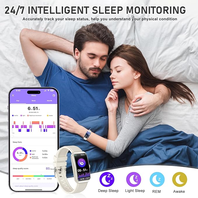 Fitness Tracker with 24/7 Heart Rate, Blood Oxygen, Sleep Tracker, Waterproof Fitness Watch, Activity Tracker with Step Tracker for Women Men