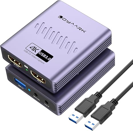 4K HDMI Video Capture Card for Nintendo Switch 2, PS5, Xbox, PC,Streaming- USB 3.0 Game Capture Device with 2K 30fps, Compatible with Broadcasting, Mobile Cameras & More