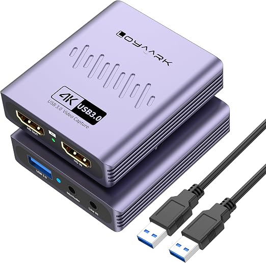 4K HDMI Video Capture Card for Nintendo Switch 2, PS5, Xbox, PC,Streaming- USB 3.0 Game Capture Device with 2K 30fps, Compatible with Broadcasting, Mobile Cameras & More