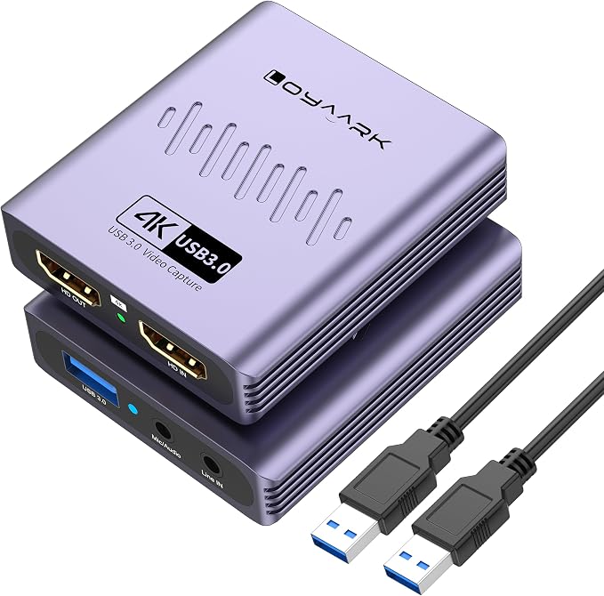 4K HDMI Video Capture Card for Nintendo Switch 2, PS5, Xbox, PC,Streaming- USB 3.0 Game Capture Device with 2K 30fps, Compatible with Broadcasting, Mobile Cameras & More
