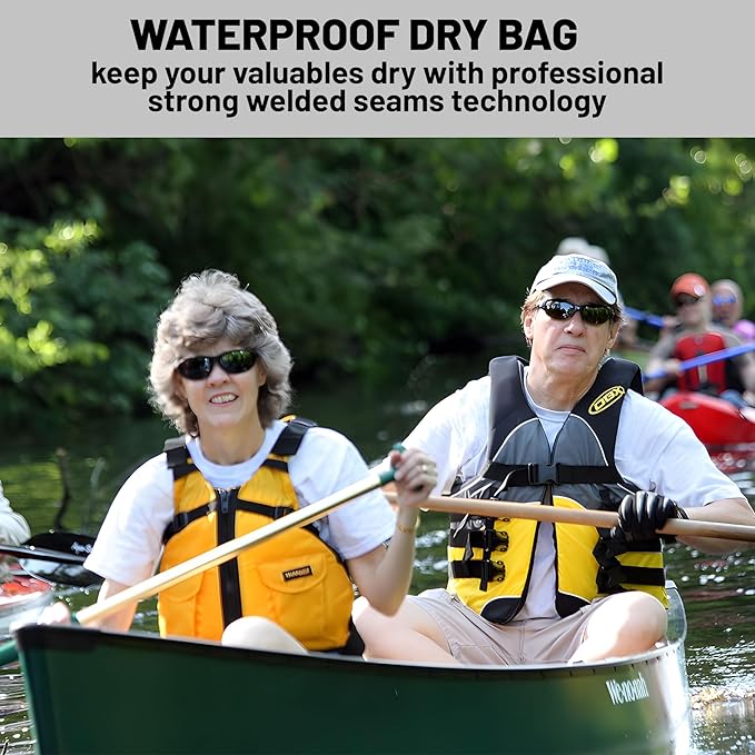 Waterproof Dry Bag,Roll Top Black Small Waterproof Backpack 2L/5L/10L/20L/30L/40L Floating Lightweight Bags for Kayaking, Boating, Fishing, Swimming Camping with Waterproof Phone Case