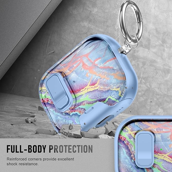 Compatible Airpods Pro 3 Case (2025) with Phone Stand & Cleaner Kit,Cute Soft Silicone Lock Clip Apple AirPods Pro 3rd Generation Case, Airpod Pro 3 Cover with Keychain for Women/Girls