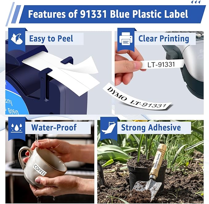10 Pack Compatible for Dymo LetraTag Label Maker Refills 91331 Plastic White Tape 1/2'' 12mm x 4m for Letra Tag Label Maker 200B LT100H LT100T QX50