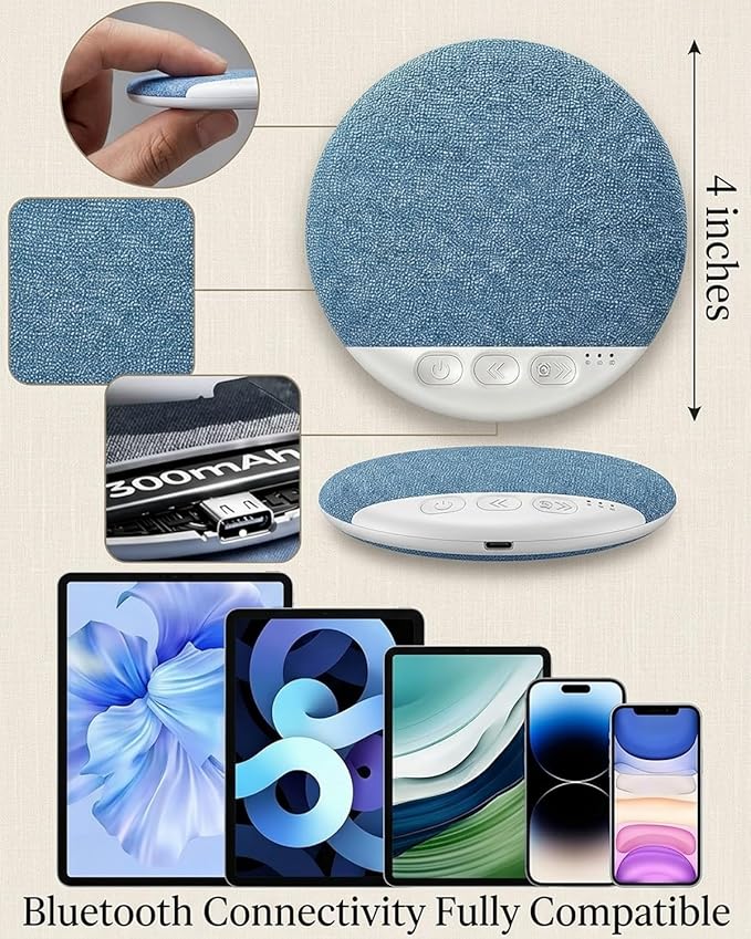 Bone Conduction Pillow Speaker, Bluetooth Under Headrest Sound Box with Timer, Ultra Thin Private Audio Machine for Sleeping, Wireless Bedside Music Aid, Portable Night Rest Gadget(1pc#B)