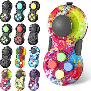 Civaner 12 Pcs Fidgets Controller Toy Fidgets Clicker Pad Game, Mixed Color