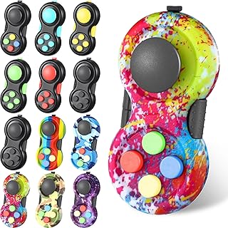 Civaner 12 Pcs Fidgets Controller Toy Fidgets Clicker Pad Game, Mixed Color - Image 1
