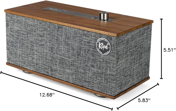 Klipsch The One Tabletop Wireless Stereo in Walnut | Bluetooth-Enabled, Multi-Room Ready, and fits Almost Anywhere