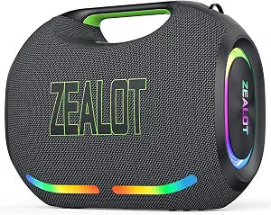 ZEALOT Loud Portable Bluetooth Speaker, 350W Max Wireless with LED Light, Dual Pairing, XBass, Bluetooth 5.3, 48000mAh, Outdoor Waterproof Speaker for Camping, Beach and Party