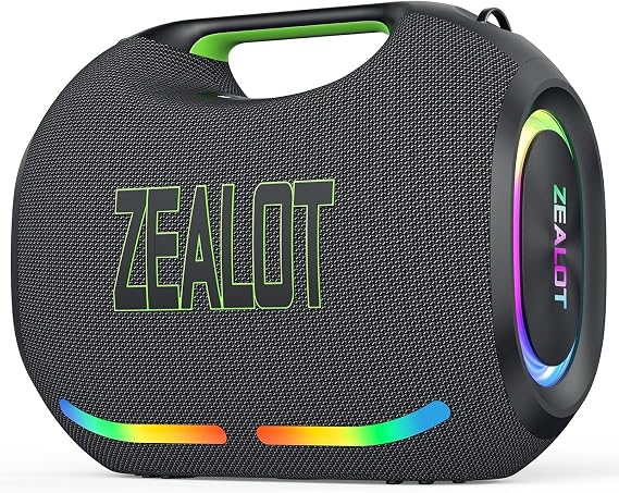 ZEALOT Loud Portable Bluetooth Speaker, 350W Max Wireless with LED Light, Dual Pairing, XBass, Bluetooth 5.3, 48000mAh, Outdoor Waterproof Speaker for Camping, Beach and Party