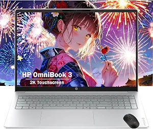 HP 16" 2K Touchscreen Laptop | AMD Ryzen 5 40 (Beat Intel i7-1165G7256) | 8GB RAM - 256GB SSD | Wi-Fi 6 - Windows11 | Microsoft Copilot AI School Students College | W/Mouse