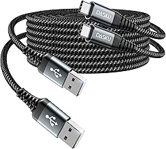USB C Cable 3A Fast Charging [2 Pack 6FT], USB A to USB C Cable, Upgraded Extra Durable Braided USB to USB C Charger Cord Compatible with iPhone 18 17 16 15 Pro Max, Samsung Galaxy, and More-Black - Image 1