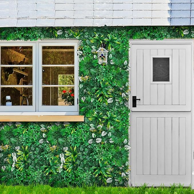 Artificial Hedge Grass Wall, Boxwood Panels 20"x20"(8pcs), Greenery Wall Backdrop, UV Protected Privacy Fence Screen, Green Wall Decor for Outdoor Indoor Wedding Décor