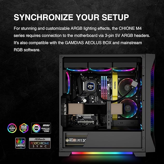 GAMDIAS 240mm CPU Liquid Cooler AIO w/ 2.1" Display & Customized Software, CPU Water Cooler w/Thick Radiator and ARGB PWM 2X 120mm Computer PC Case Fans, Compatible w/Intel 1700/1200 & AMD AM5/AM4