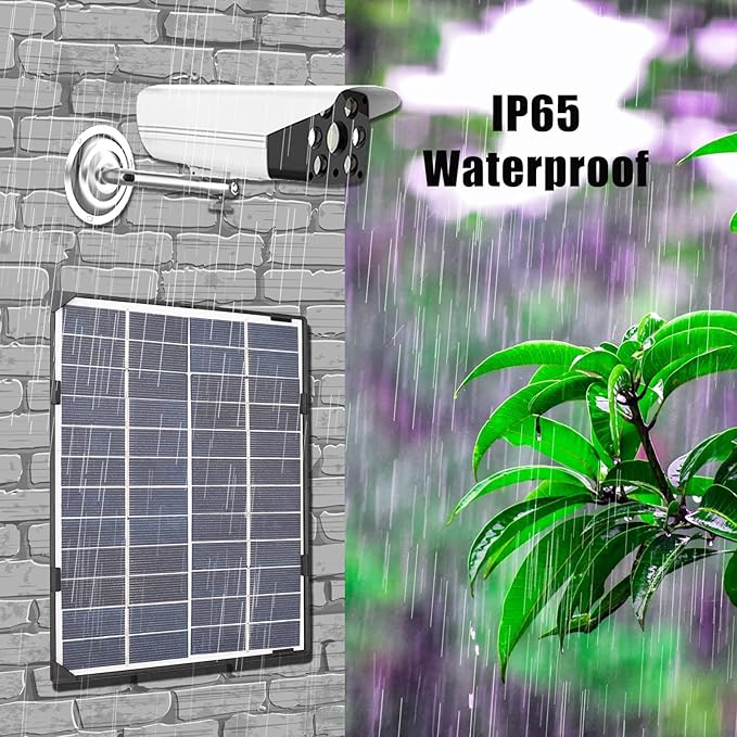 Andoer 6W 12V Solar Panel for Outdoor Security Camera Solar Cell with 10ft DC Output DIY Waterproof Solar Panel for Street Light Garden Lamp Home Fan Pump
