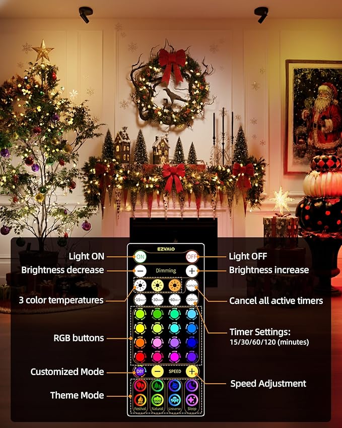 EZVALO RGB Spotlights Indoor with Remote, 5500mAh Rechargeable Picture Lights, DIY Mode & 83 Color Changing Uplighting, Wireless Mini Accent Lighting for Christmas Gift.(2Pack-Black)