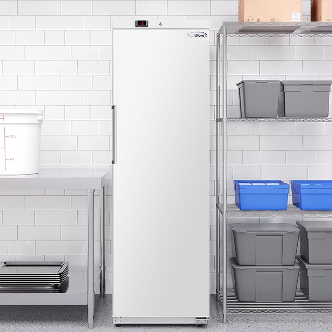 KoolMore KM-RIF-1D12C-WH 23 in. Commercial Auto-Defrost Reach-in Freezer, 12 Cu. ft. and ETL Listed in White
