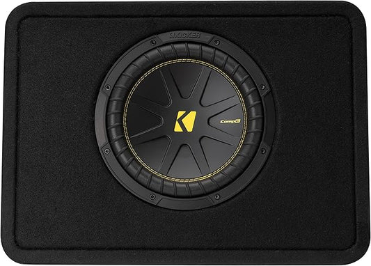 KICKER 50TCWC104 CompC 10" Subwoofer in Thin Profile Enclosure 4-Ohm