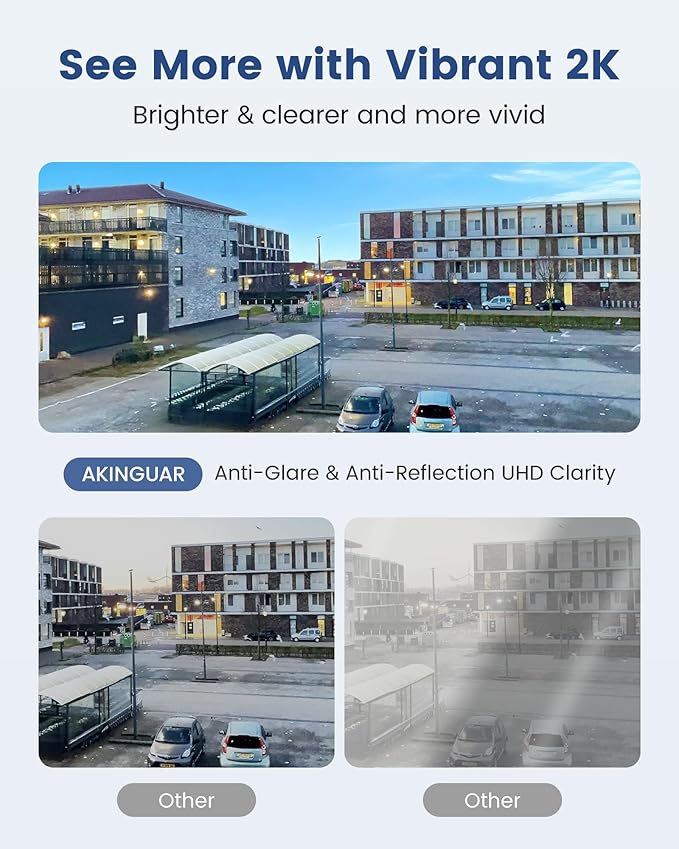 3MP 2K Window Camera, 2.4GHz WiFi 6 Window Security Camera, Blacklight Full-Color Night Vision, Smart AI Detection & Descriptive Alert, 24/7 Recording, No-Drill Magnetic Mount, 2 Packs